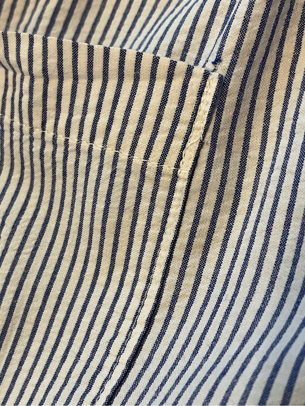 Girls Blue Stripe Button-Front Peplum Top - Bespoke - Picture 3 of 5